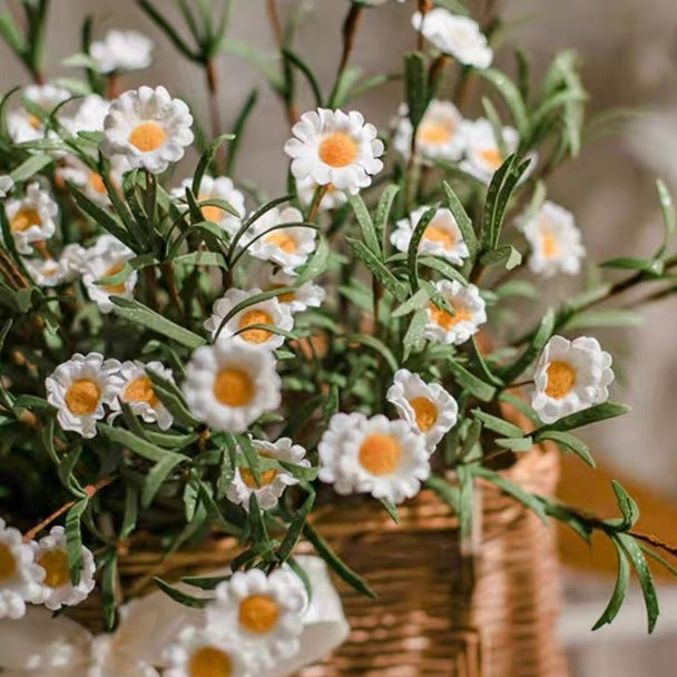 Enchanting Daisy Bouquet with Handcrafted Basket - NatureHomeDeco